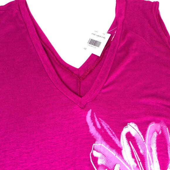 Summer tank top hop rpink floral NWT Medium sleeveless blouse v-neck - Picture 8 of 9